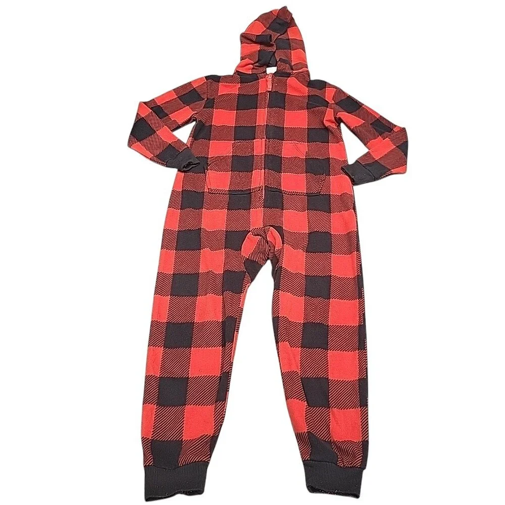 Cat and Jack Kids' Boys Girls Cozy Sleepwear Suit X-Small Size 4/5 Red Printed